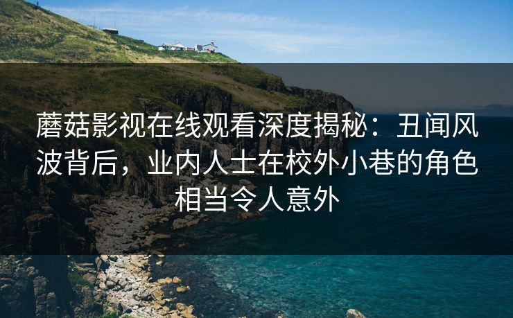 蘑菇影视在线观看深度揭秘：丑闻风波背后，业内人士在校外小巷的角色相当令人意外